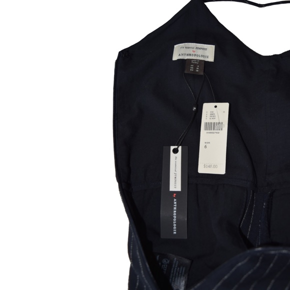 Anthropologie The Essential Jumpsuit - Black and White Pinstripe - Size 6 - Picture 6 of 6